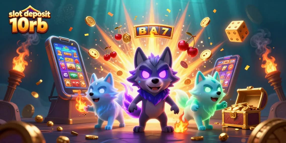 Experience the thrill of slot deposit 10rb in a vibrant 3D scene featuring a jackpot explosion.