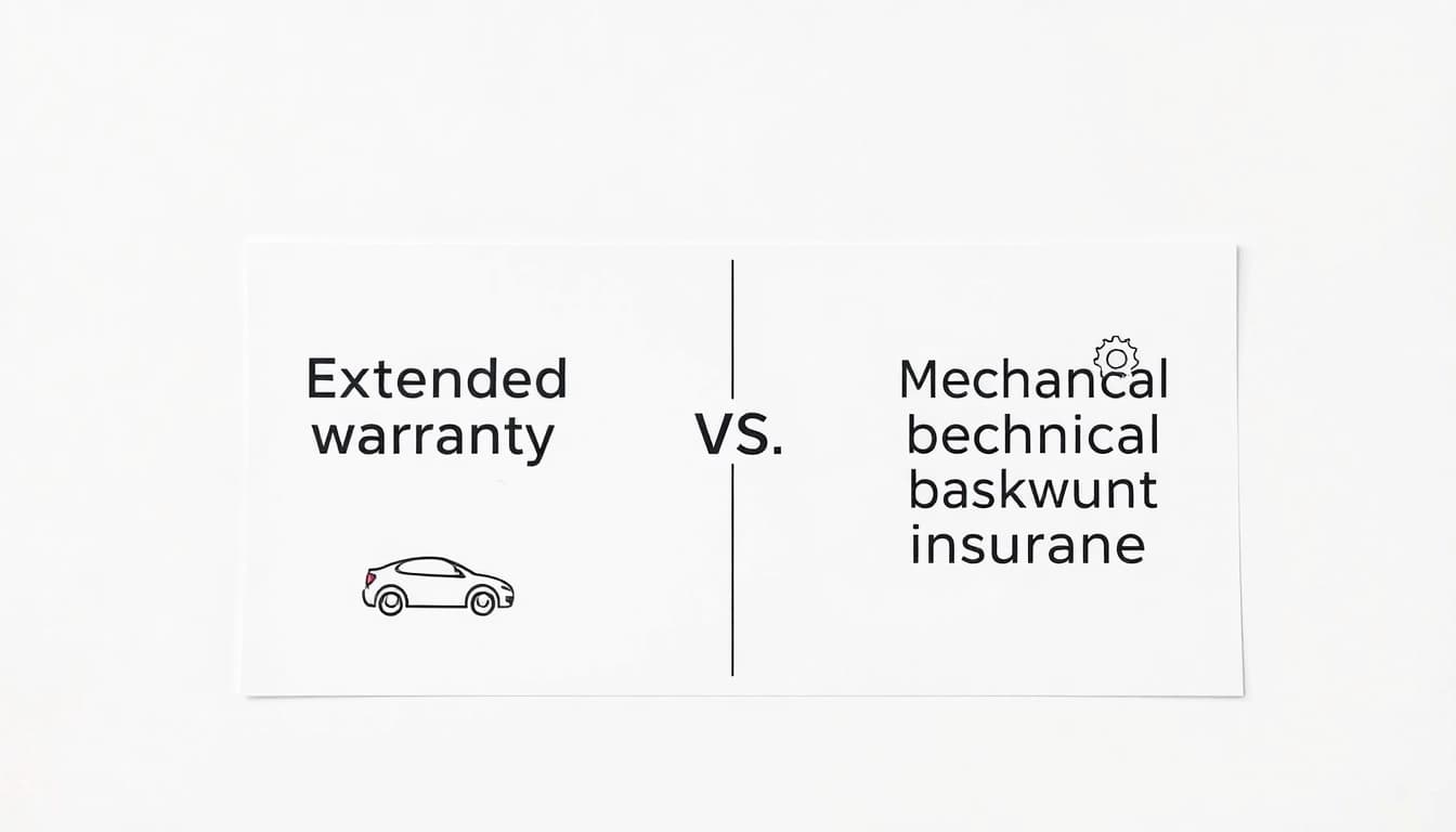 Visual aid showcasing extended warranty vs mechanical breakdown insurance which is better with clear comparison icons.
