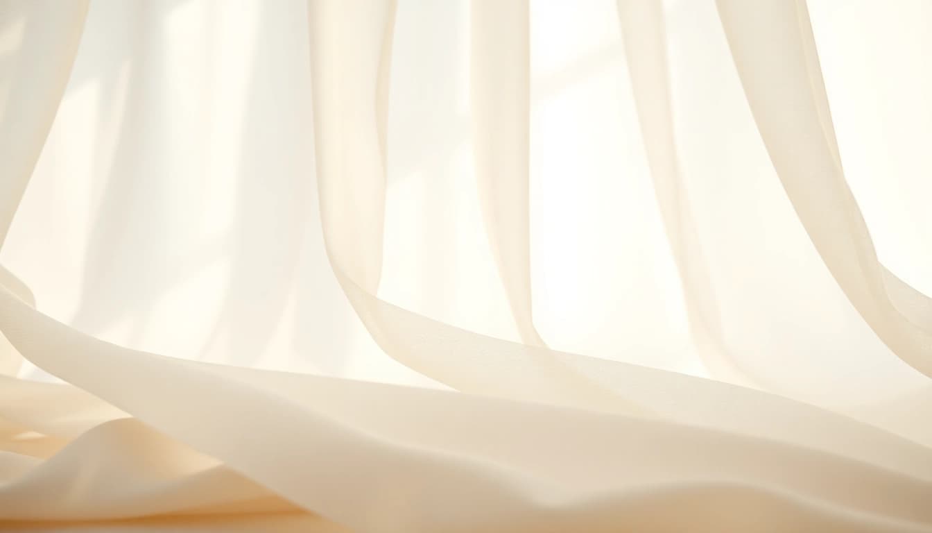 Het mousseline-stof mooi vastgelegd in zachte pastelkleuren met een luchtige sfeer.