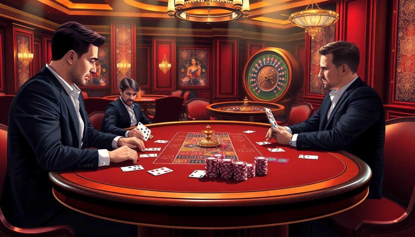 Experience excitement at the table with high-stakes poker at https://jun88buzz.info/, showcasing vibrant chips and cards.