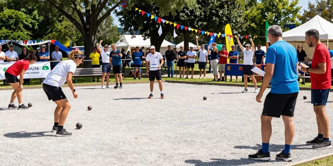 Kompetisi petanque di fopikotabanjarma.org, atlet bermain dengan semangat dan dukungan penonton.