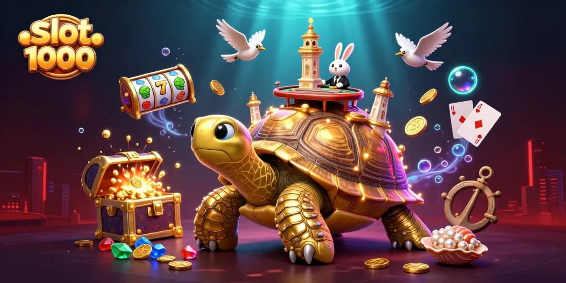 Menangkan jackpot dengan slot depo 1000 dalam ilustrasi kasino 3D yang kaya detail.