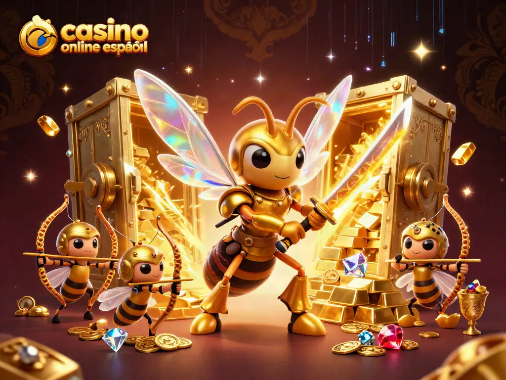 Disfruta de juegos en el casino online español con una escena llena de tesoros y acción.