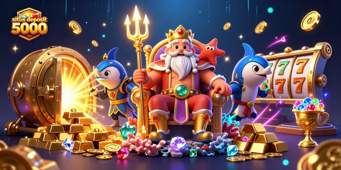 Experience excitement at situs deposit 5000 with Neptune and amazing slot elements in a vibrant casino scene.