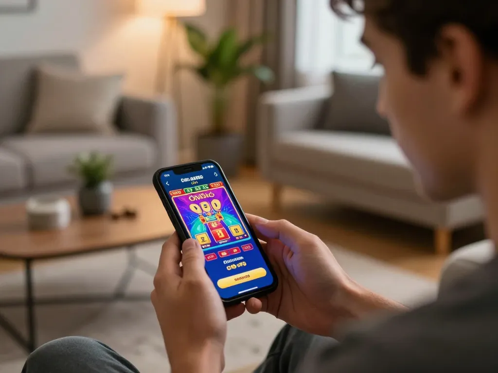 Enjoying online gaming experience on mobile casinò online non aams con neteller with vibrant app interface.