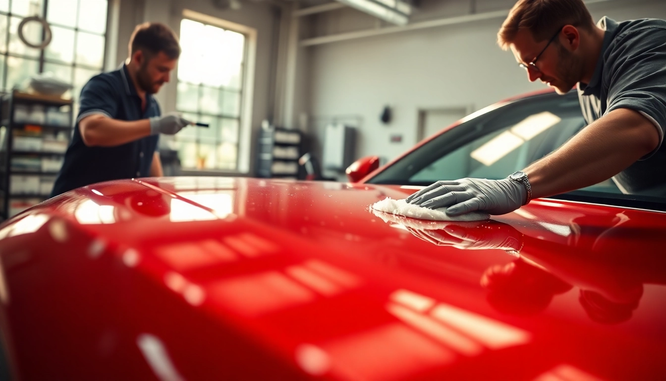 Expert auto detailing Cleveland TN service showcasing a car being cleaned in a bright, professional environment.