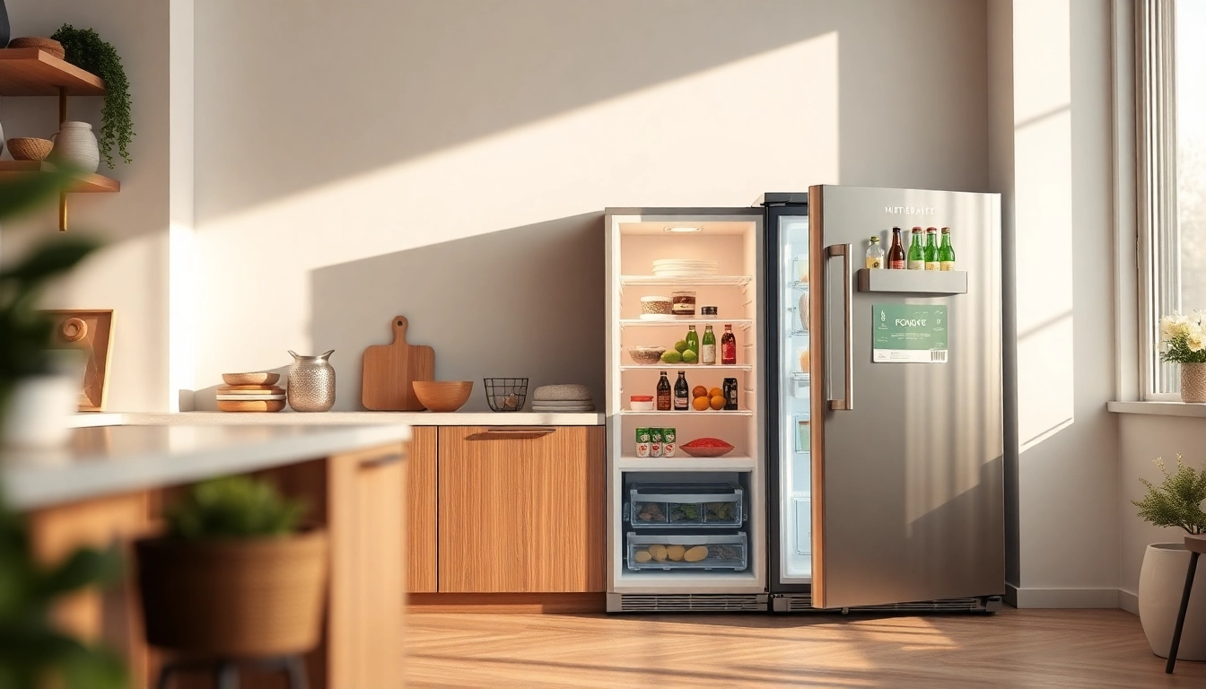 Showcasing an affordable mini fridge and freezer in a modern kitchen, highlighting design and functionality.