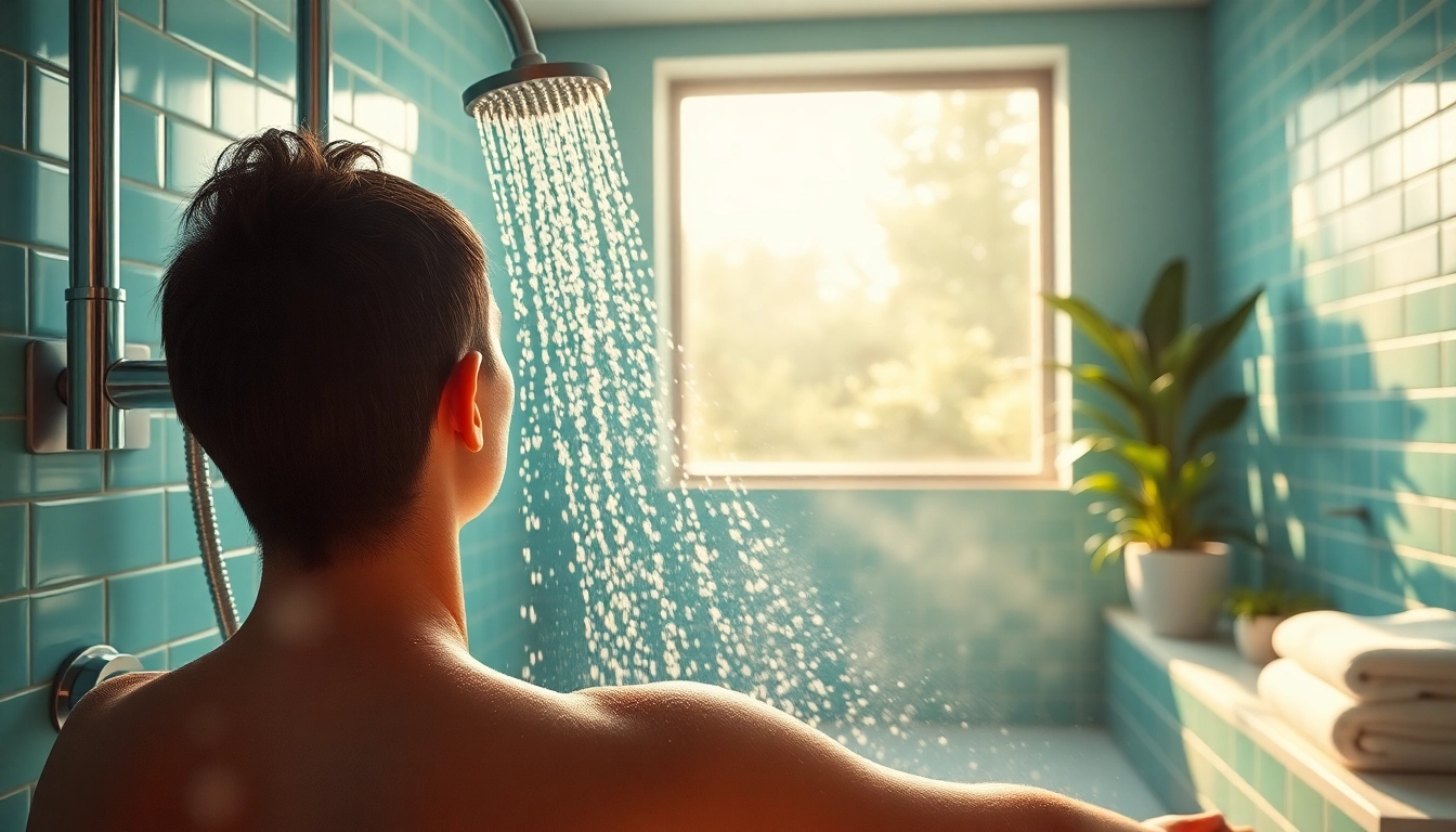 Experience the luxury of sunny shower USA with serene bathroom ambiance and elegant fixtures.