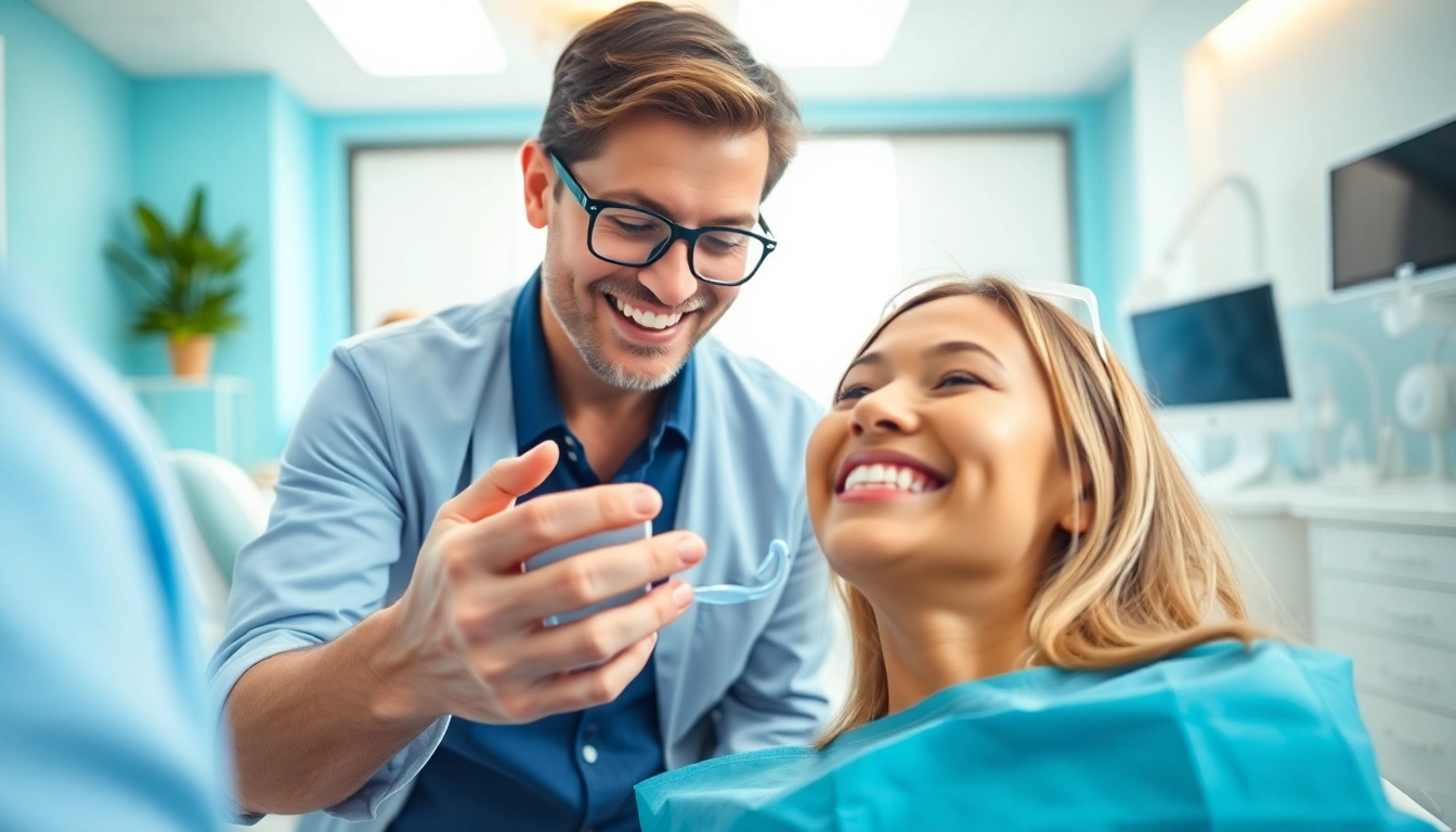 North Edmonton orthodontist consulting with a patient in a modern dental office.