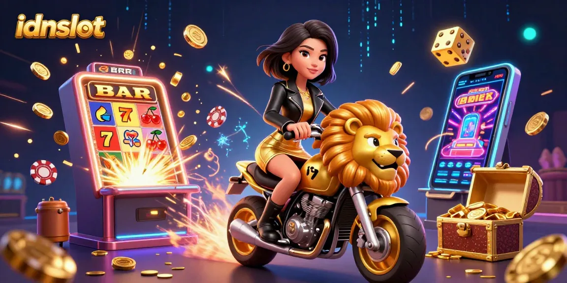 Experience the thrill of idnslot with vibrant slots and exciting wins in 3D digital illustration.