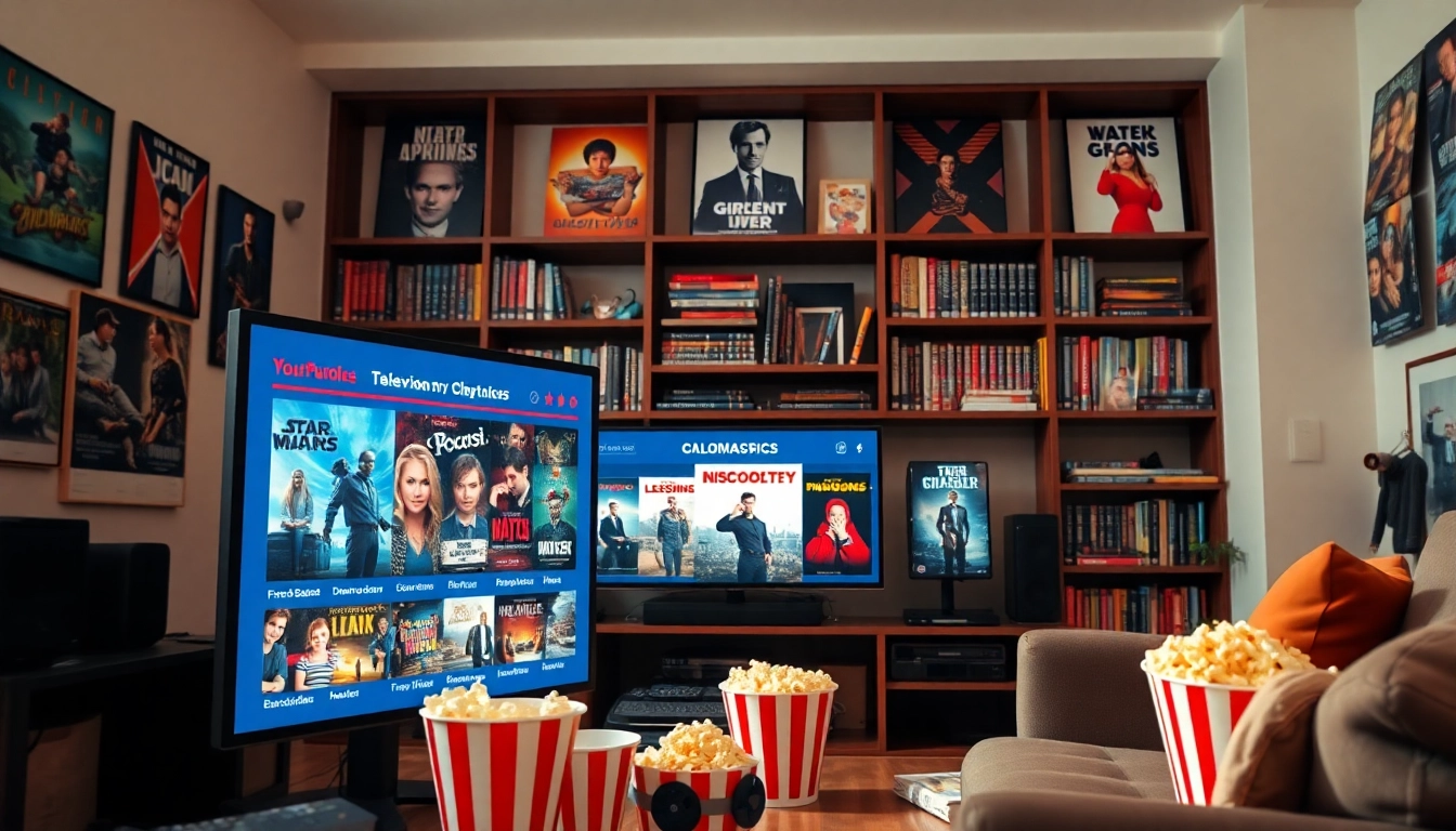 파다야트닷컴의 최신 TV 정보와 영화 포스터를 보여주는 장면입니다.