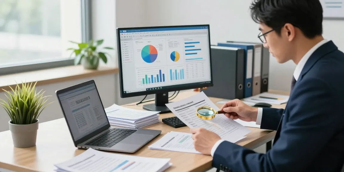 Proses audit finansial oleh AAFI KOTA SURABAYA di kantor dengan dokumen dan laptop.