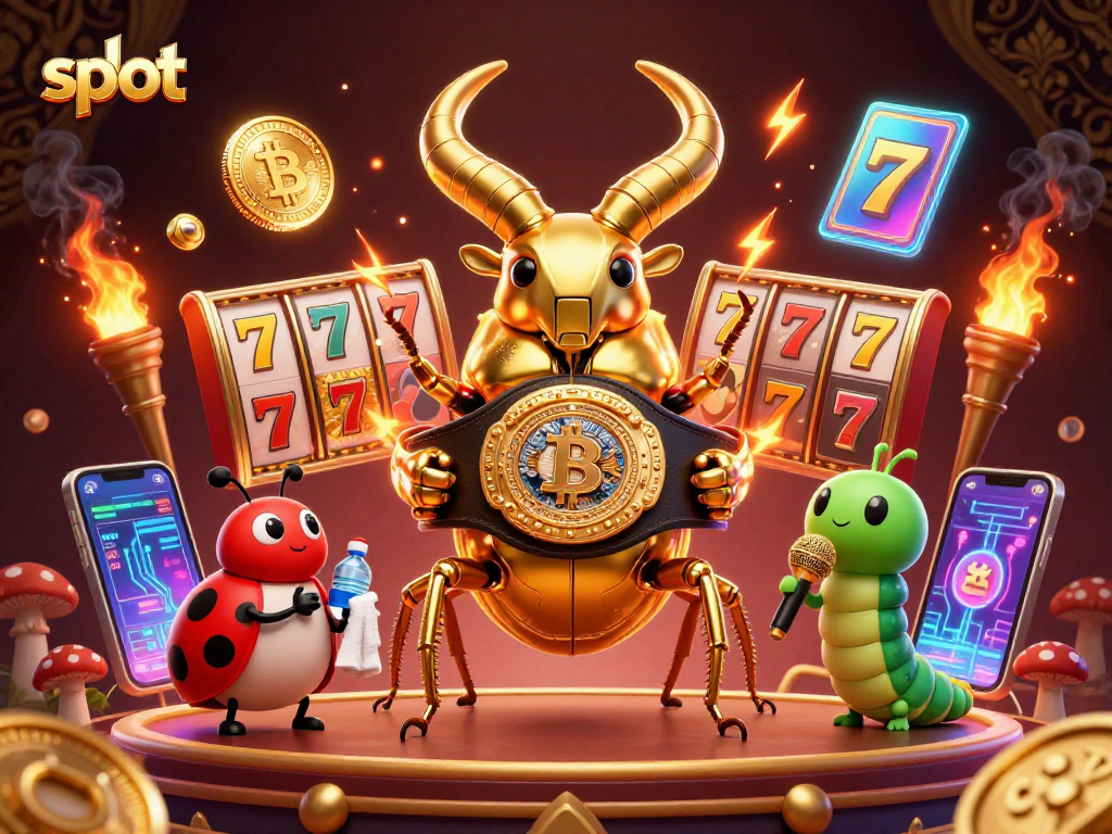 Menangkan slot dengan ilustrasi menarik dari serangga bertanding di arena kasino.