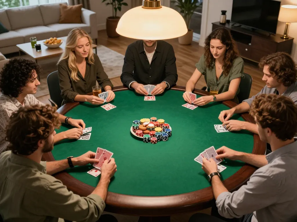 Engaging home poker game scene showcasing strategic bets at sc88-bm.