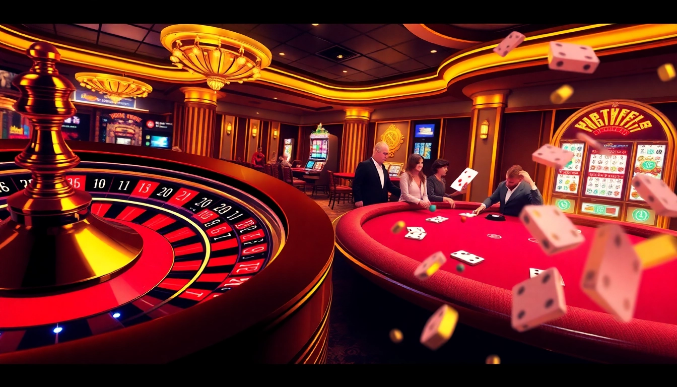 Players enjoying a thrilling game at mm88 casino, focusing on poker and roulette.