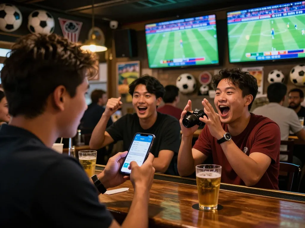 Experience the excitement of kèo nhà cái while watching live sports in a bar setting.