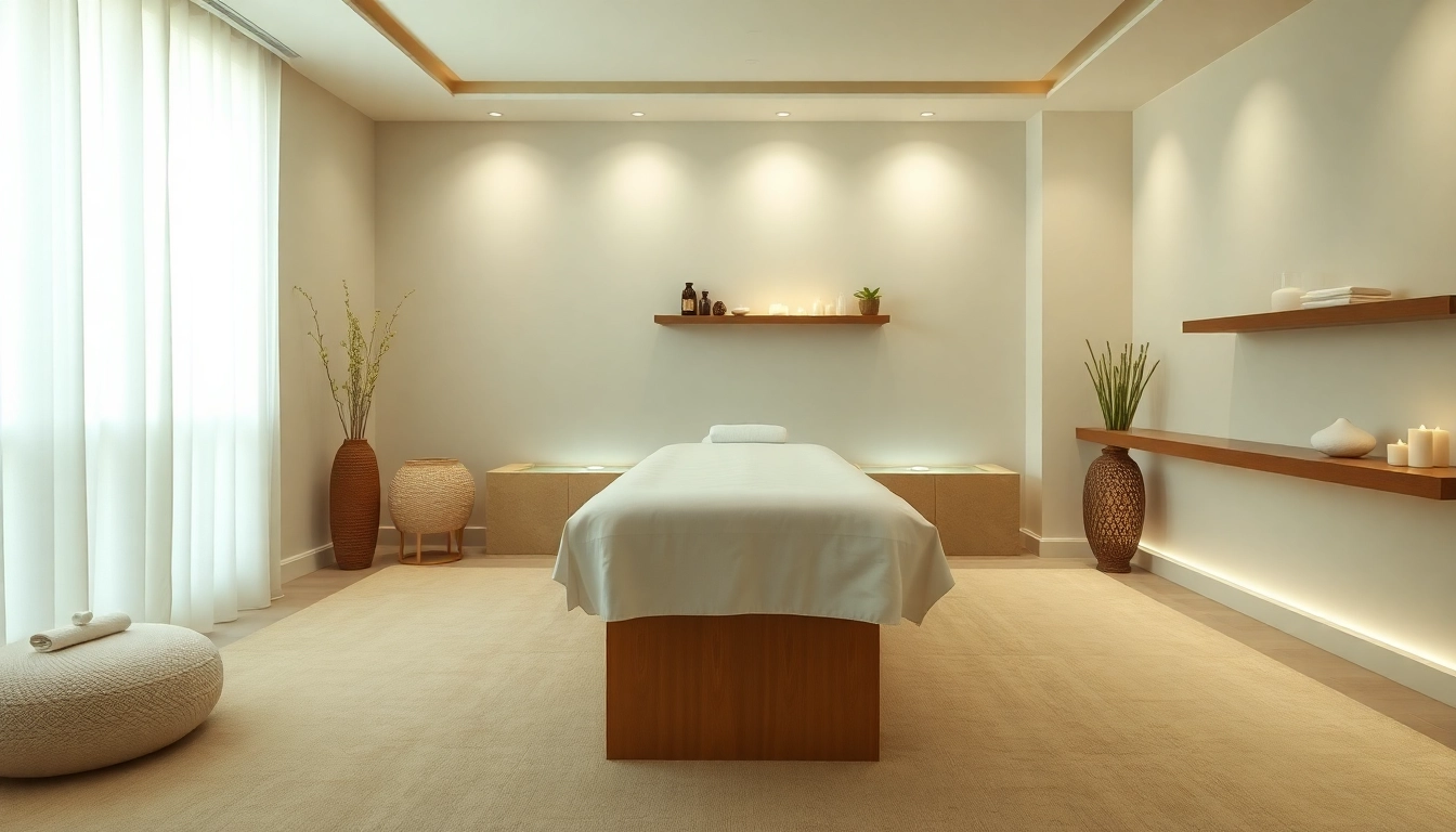 Indulge in the tranquility of a 출장마사지 therapy room, featuring soft lighting and soothing decor.