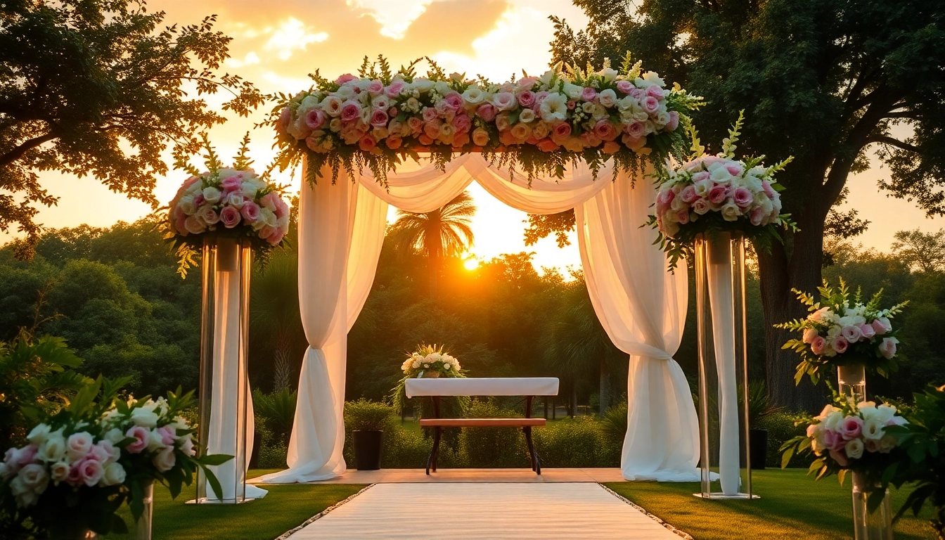 Captivating Jacksonville wedding venue set with floral decor for a romantic ceremony.