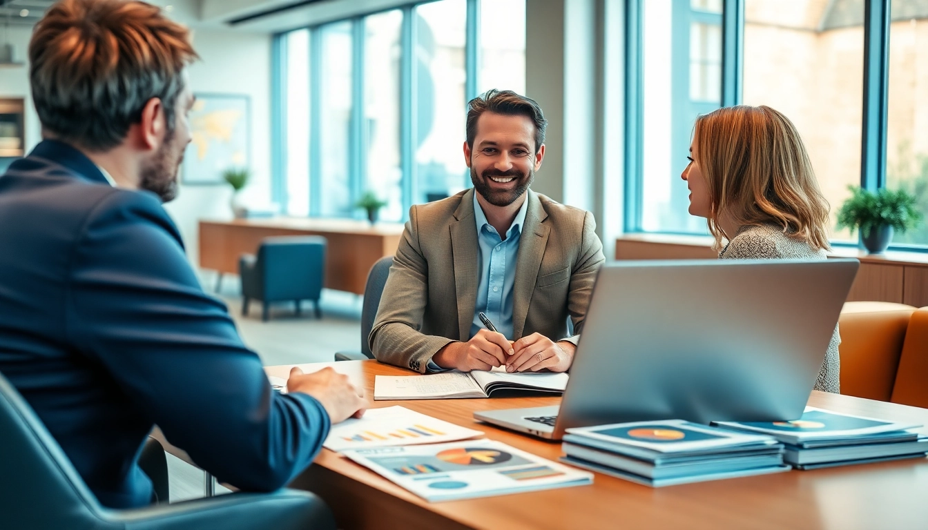 Engaged life insurance advisor discussing options with a client in a bright office