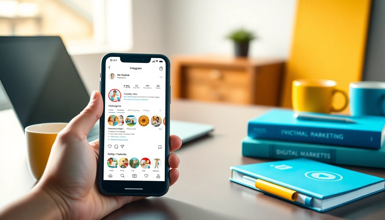 instagram フォロワー 購入に関するデジタルマーケティングのシーンを強調した画像