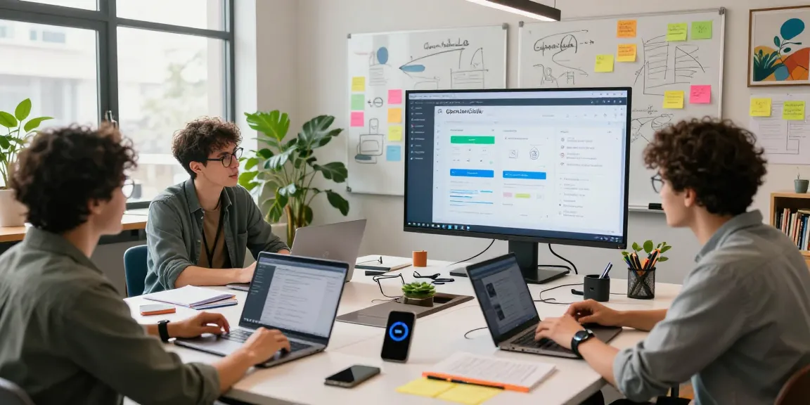Developer collaborating on openclaw skill in vibrant workspace with tech gadgets and innovative ideas.