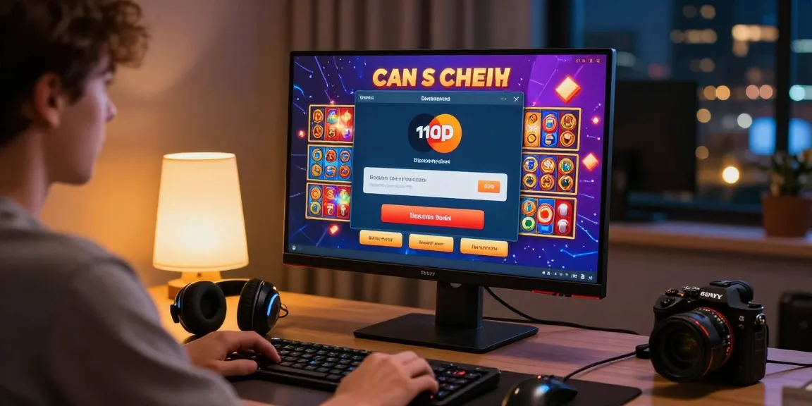 Player enjoying immersive gaming at mastercard casinos online, with vibrant graphics and promotions.