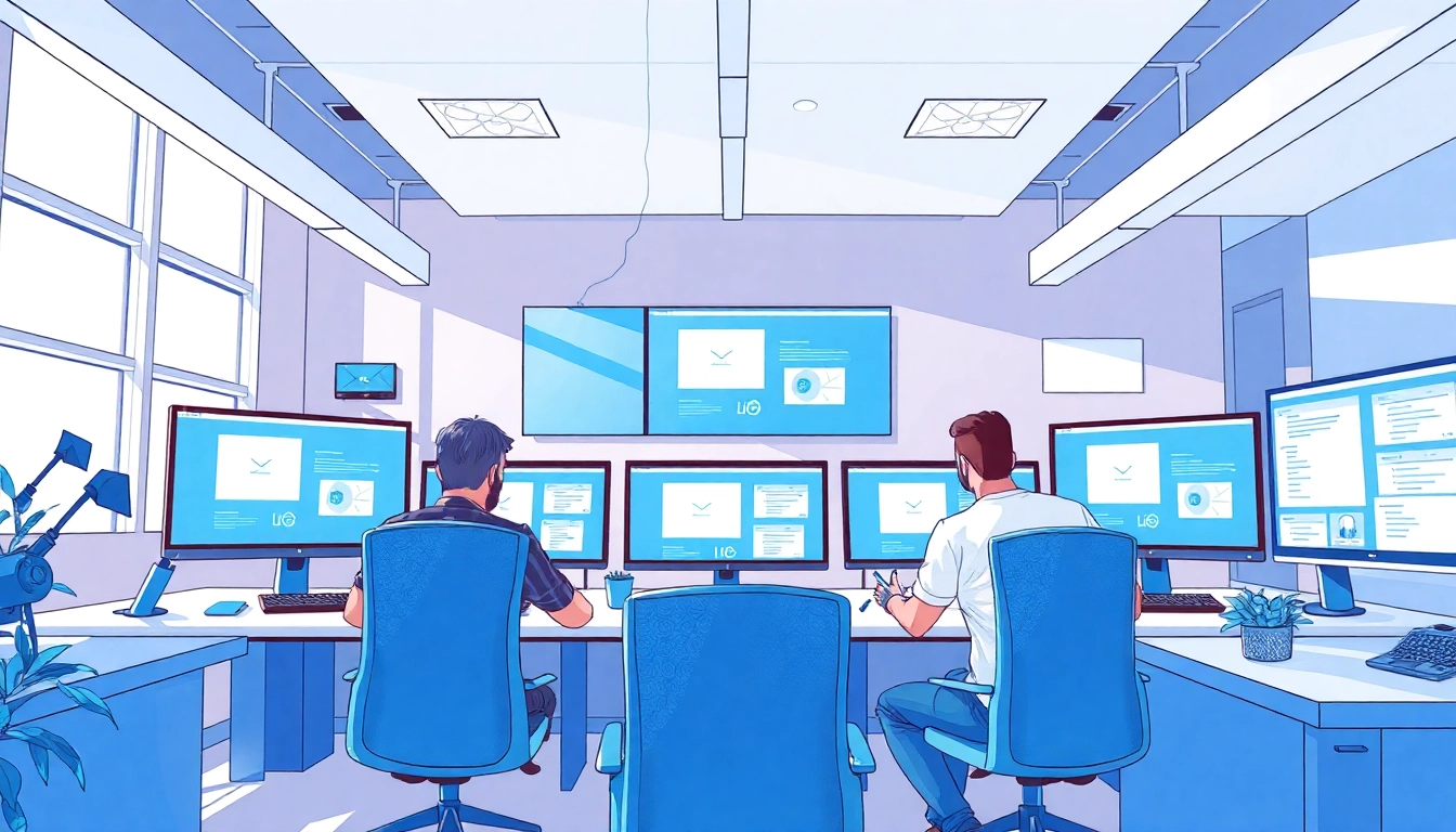 Hüsig Webdesign Marketing hebt kreative Designs in einem modernen Büro hervor.