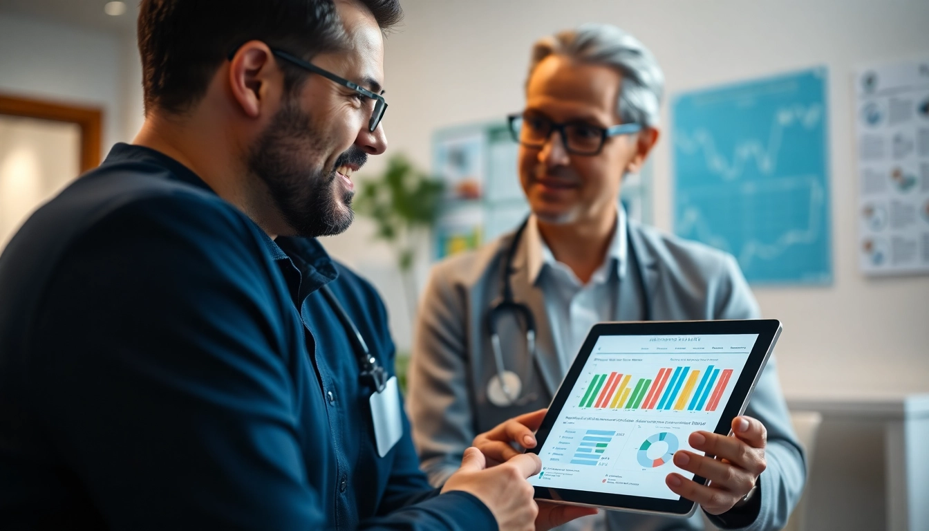 Metabolic health assessment Sydney with a healthcare consultant analyzing patient data.