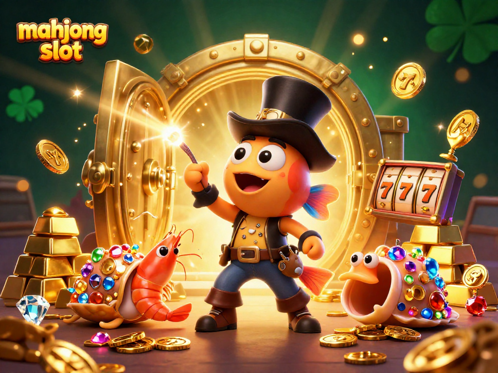 Mainkan mahjong slot dengan ikan angler, udang bajak laut, dan siput harta karun dalam ilustrasi yang menarik.