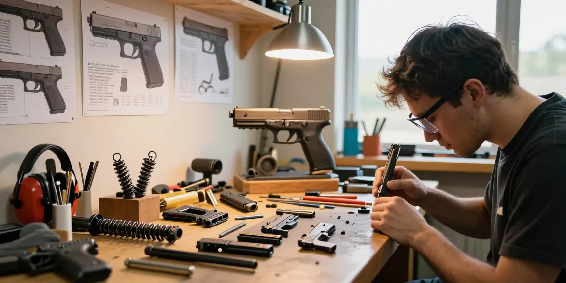 Custom Glock slide assembly in precision workshop at https://precisionglockslides.com