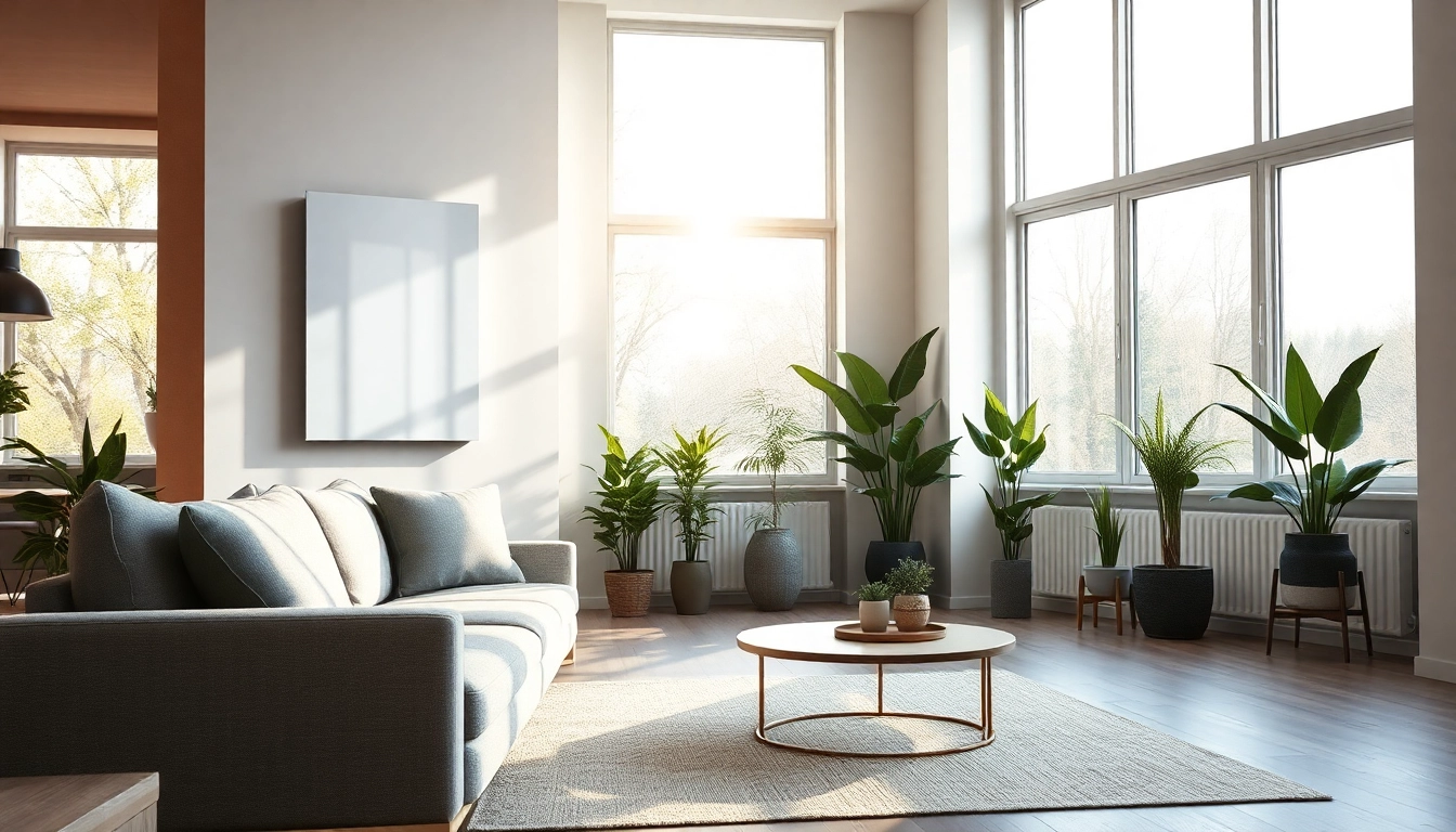 Effizienter heizkörper integriert in ein modernes Wohnambiente mit stilvollem Design.