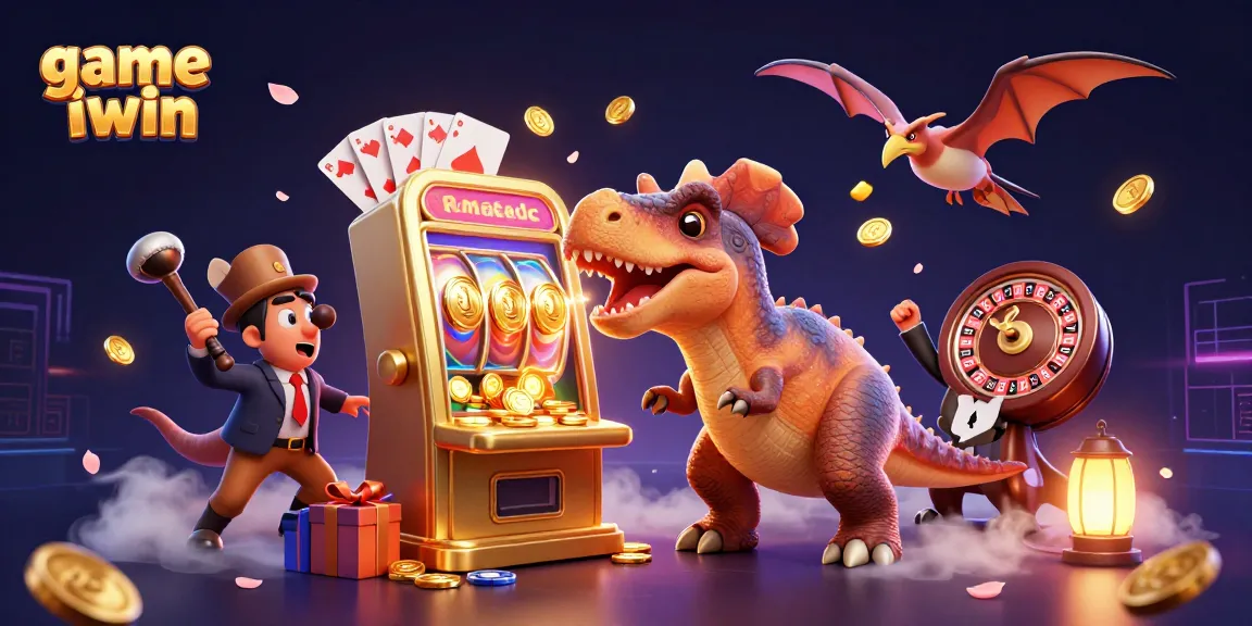 Experience the excitement of game iwin as creatures engage in a dynamic casino jackpot scene.