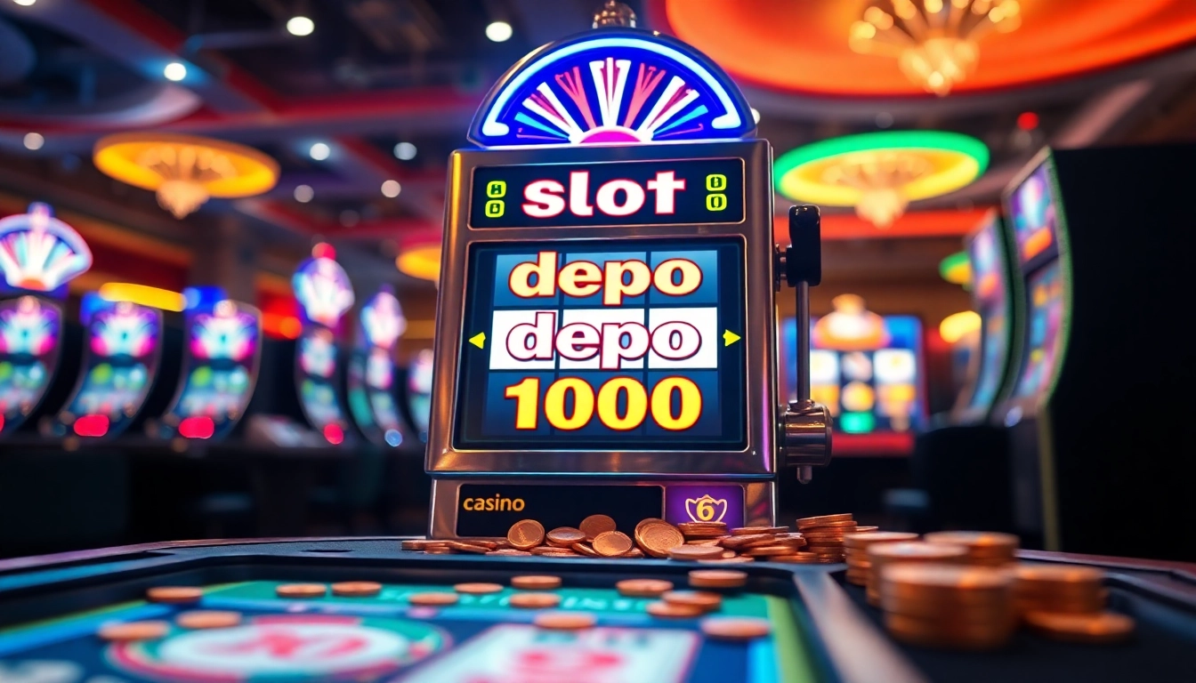 Menangkan jackpot dengan slot depo 1000 di mesin slot yang penuh warna dan gemerlap.