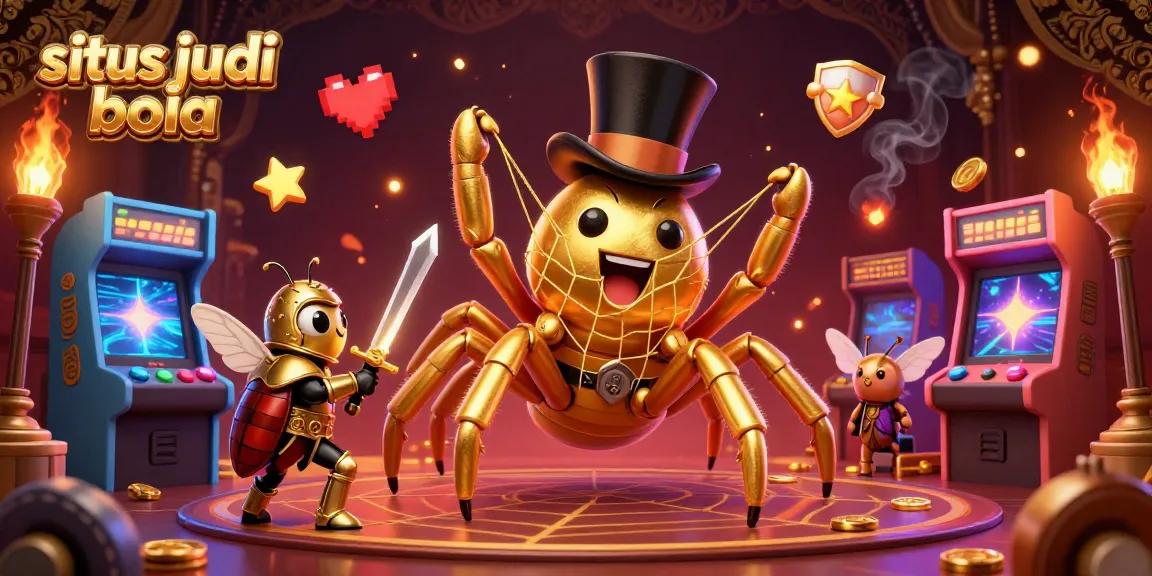 Engage in situs judi bola with dynamic sports betting characters and colorful game elements in a vibrant 3D illustration.
