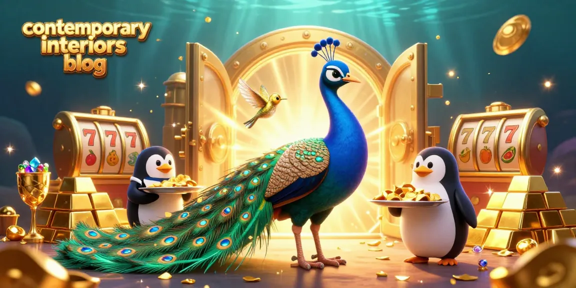 Experience luxury with a vibrant scene featuring a contemporary interiors blog theme alongside 3D casino elements.