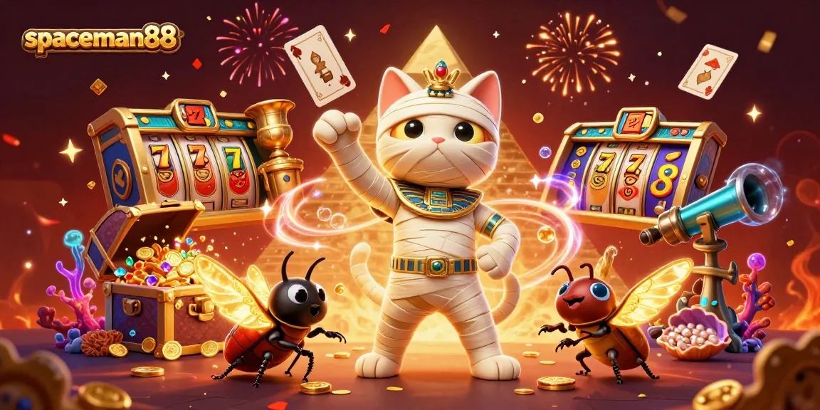 Experience thrilling gameplay with spaceman88 in this dynamic Egyptian casino scene.