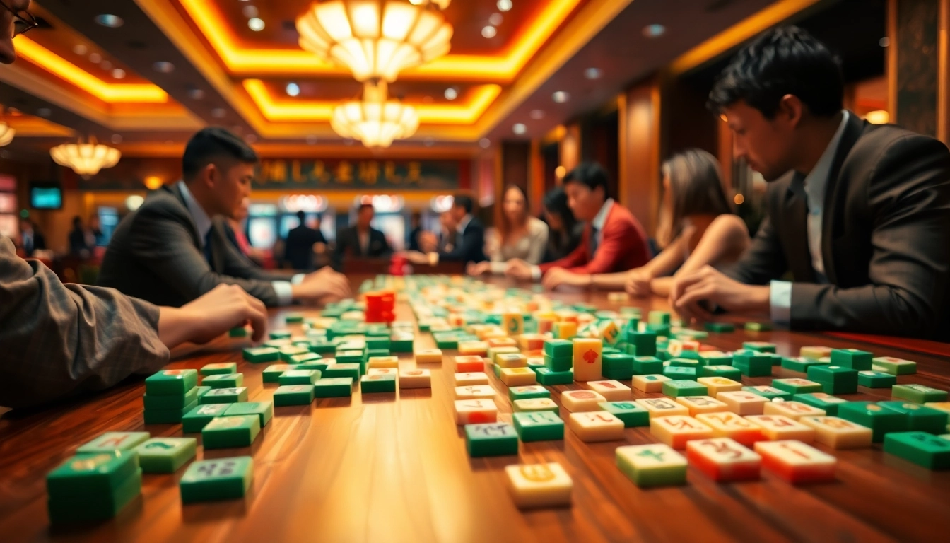Menghadapi demo mahjong ways 2 dengan para pemain bersemangat di kasino yang ramai.