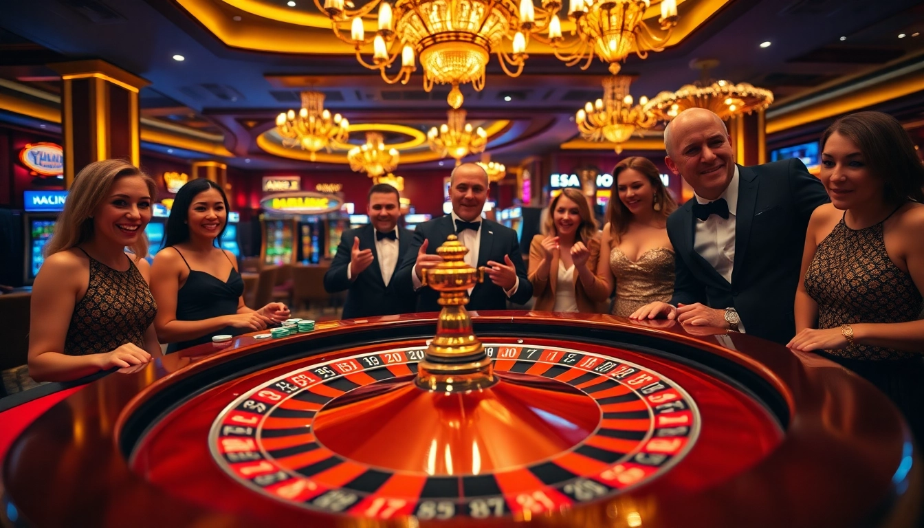 Neue casino bonus ohne einzahlung am Roulette-Tisch in einem luxuriösen Casino-Umfeld.