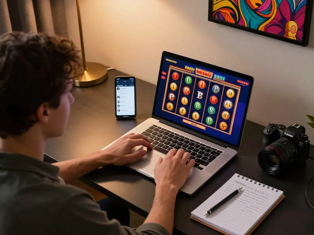 situs slot gacor active player enjoying online slots with high RTP features at home
