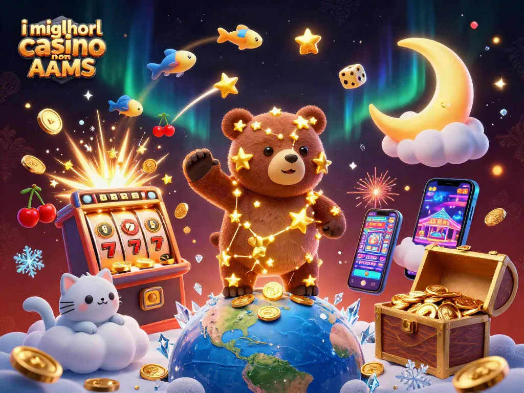 I migliori casino non AAMS offrono un'ampia varietà di giochi e payout, rappresentati in un'illustrazione vibrante.