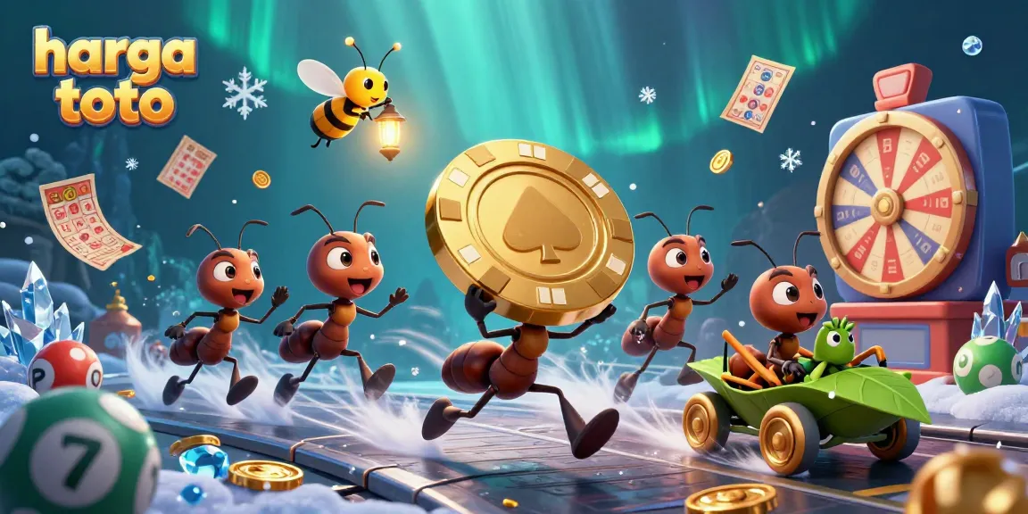Experience the excitement of harga toto with dynamic lottery elements and cartoon characters in action.