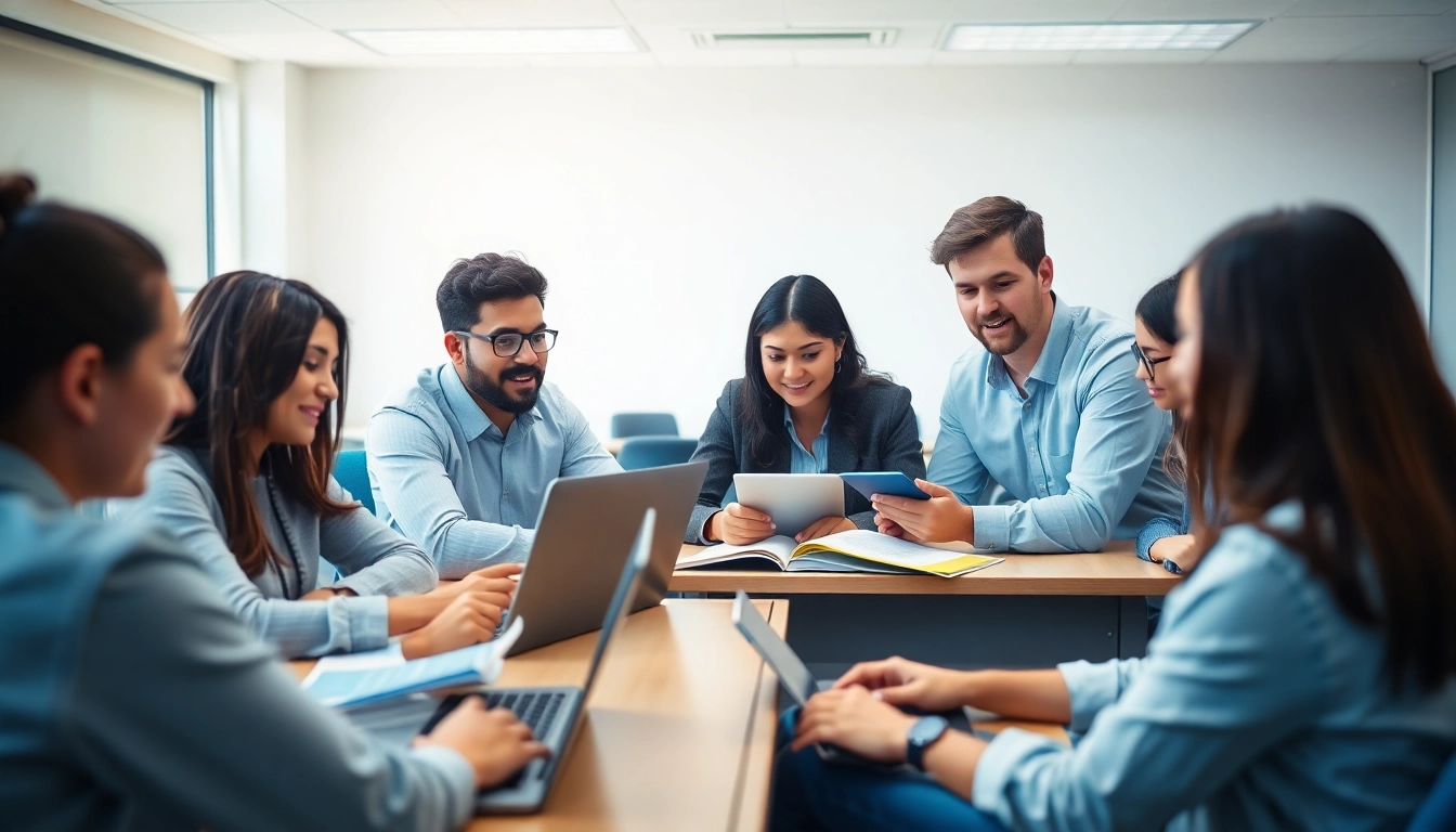 Cisco exam assistance study group brainstorming strategies in a collaborative classroom environment.