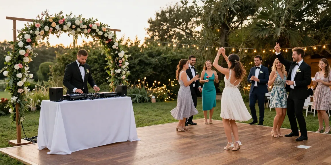 Hochzeit DJ Brandenburg sorgt für unvergessliche Feier mit tanzenden Gästen und romantischer Atmosphäre.