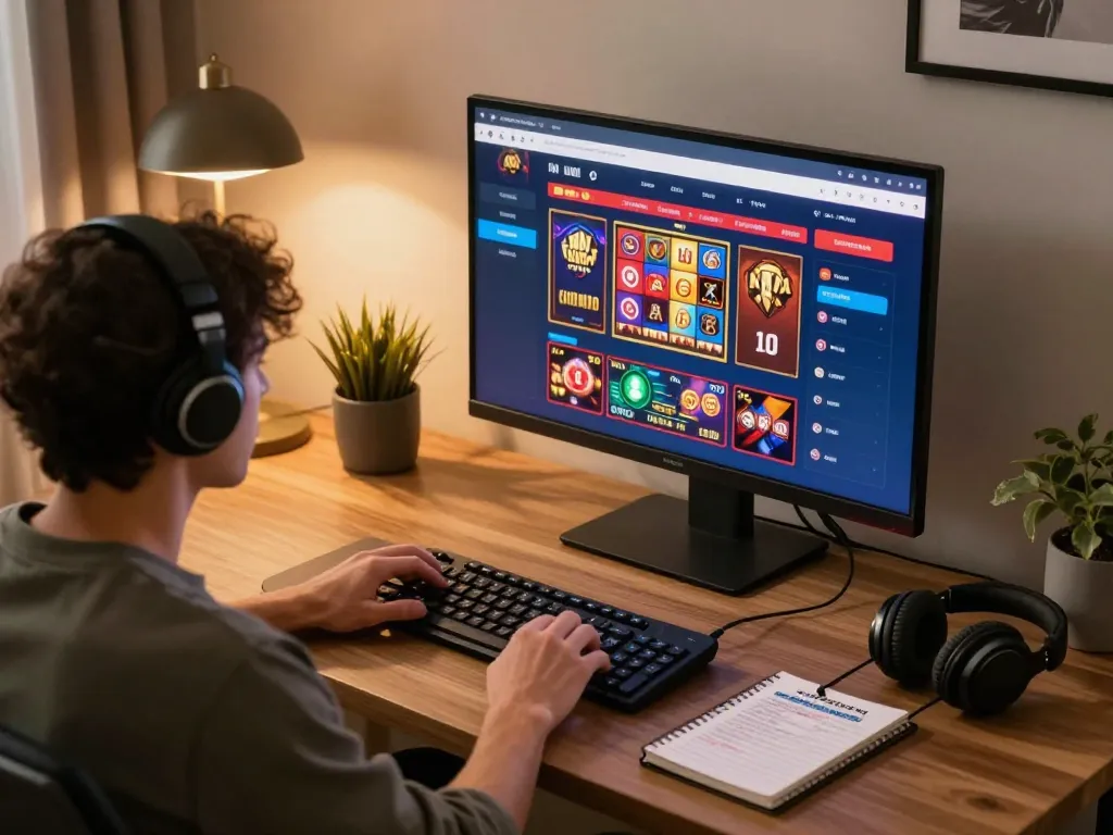 Engaged in online casino game gameplay at home, showcasing casino online stranieri interface.