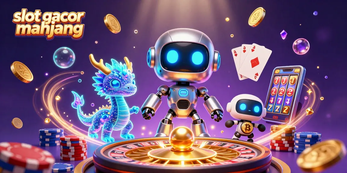 Engage with slot gacor mahjong in this vibrant 3D scene featuring dynamic characters and casino elements.