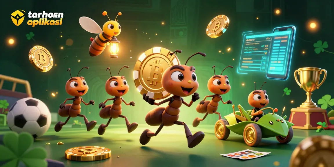 Experience taruhan bola aplikasi with this detailed illustration of a heist by cartoon ants.
