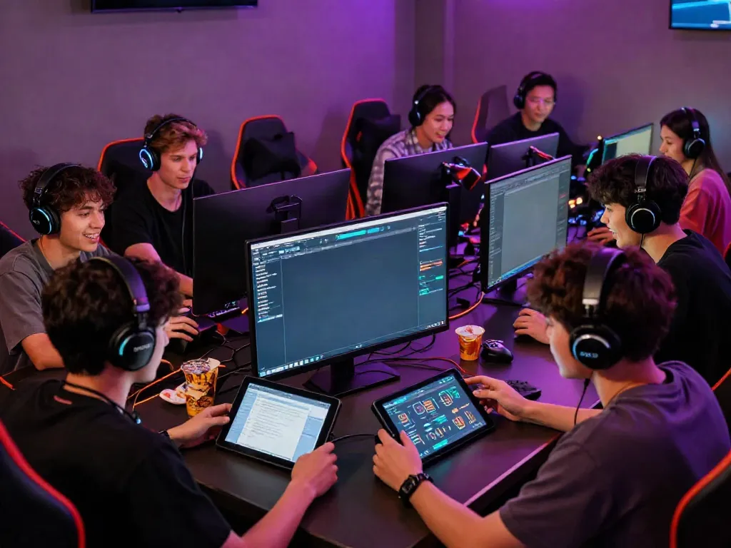 Group enjoying DU88 gaming experience in a dynamic environment.
