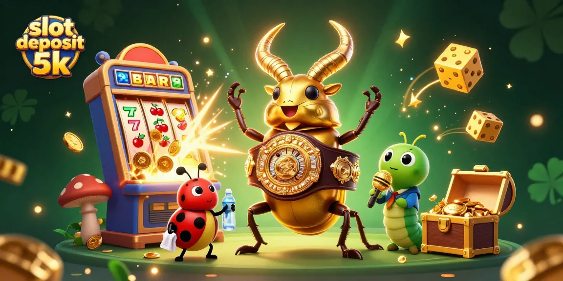 Experience the excitement of slot deposit 5k with our dynamic illustration showcasing wins, excitement, and gameplay.