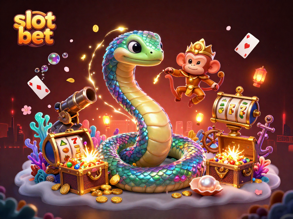 Slot bet terbaru dengan simbol slot dan raja monyet beraksi dalam permainan yang menguntungkan.