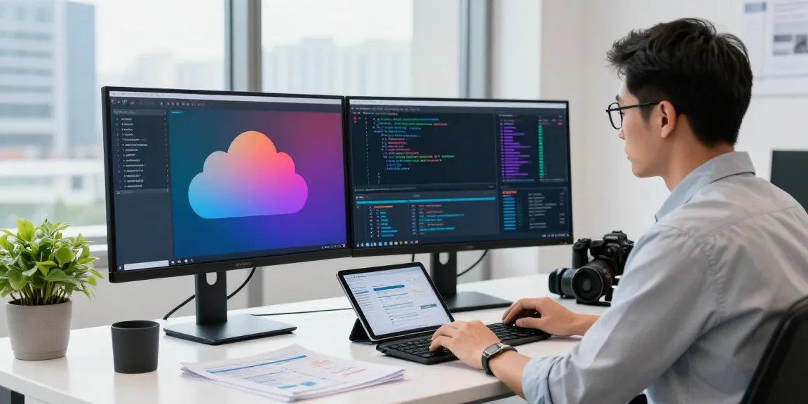 Expert handling azure cloud management tasks in a modern office setting.
